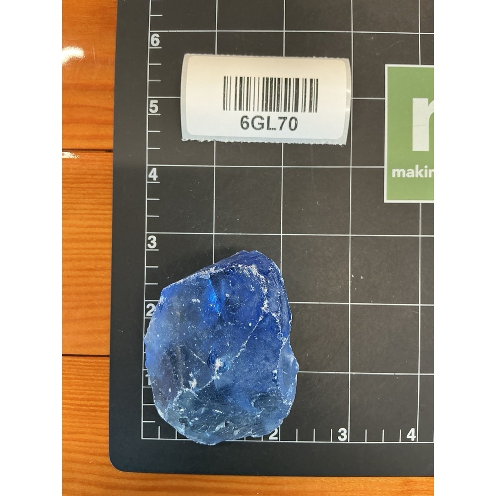 Satin Blue Translucent Art Glass Cullet Glowing Manganese Slag Glass #6GL70 - Picture 7 of 7
